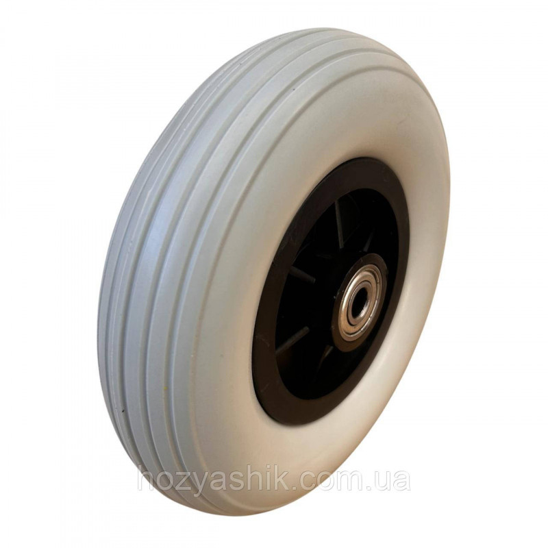Колесо пінополіуретанове 200х50мм (вісь 12мм), на тачку, інвалідний візок