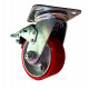 Колесо 100 мм поворотне з гальмом, чавун/поліуретан, навантаження до 240 кг