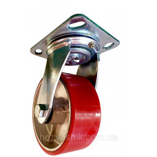 Колесо 125 мм поворотне, чавун/поліуретан, навантаження до 320 кг