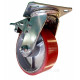 Колесо 125 мм поворотне з гальмом, чавун/поліуретан, навантаження до 320 кг