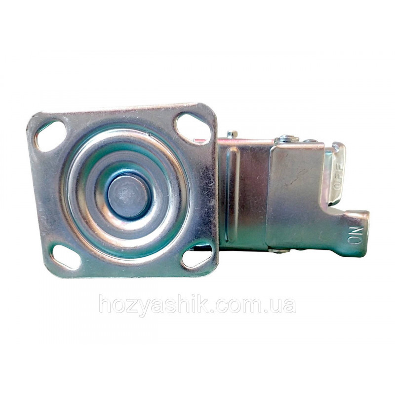 Колесо 200 мм поворотне з гальмом, чавун/поліуретан, навантаження до 500 кг