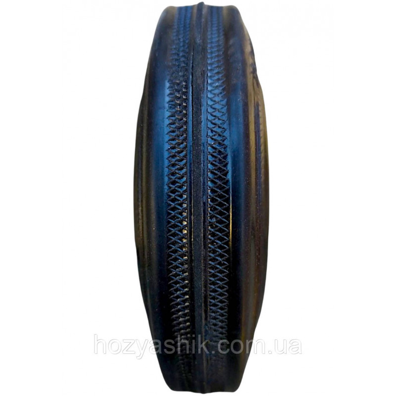 Колесо литe 125 мм, вісь 12 мм, чорна гума, навантаження до 50 кг