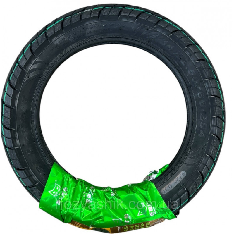 Покришка 14x2.50 (66-254) 6PR BLACK CAT, для електроскутера та електровелосипеда