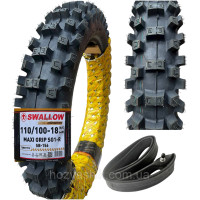 Кросова мотошина з камерою 110/100-18 ( аналог 4.25-18) 4PR SWALLOW MAXI GRIP