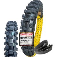Кросова мотошина з камерою 100/100-18 (4.10-18/4.00-18) 4PR SWALLOW MAXI GRIP