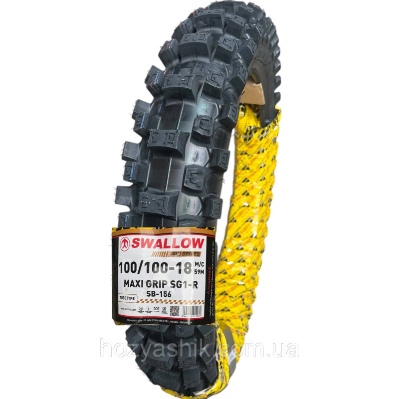 Кросова мотошина з камерою 100/100-18 (4.10-18/4.00-18) 4PR SWALLOW MAXI GRIP