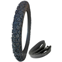 Мотошина 3.00-18 (аналог 90/90-18) 6PR усиленая с камерой, для ENDURO/CROSS