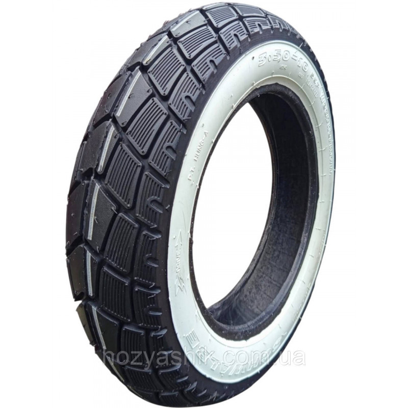 Мотошина 3.50-10 (100/90-10) Schwalbe RACEMAN з білим бортом — Естетика та Преміум-якість