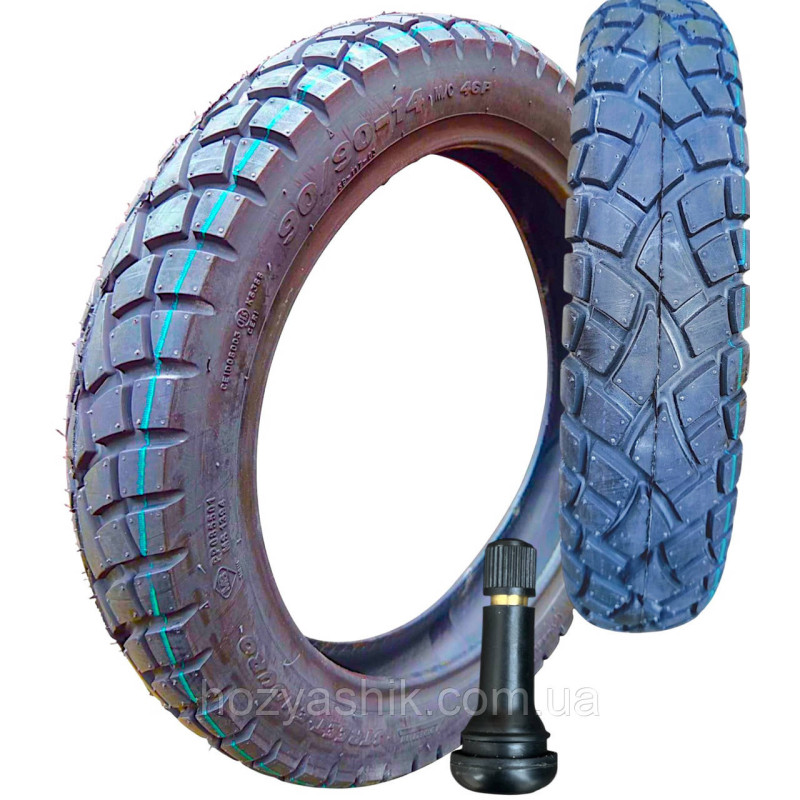 Бескамерная мотошина 90/90-14 (3.25-14) 4PR Swallow Street Enduro с вентилем в комплекте