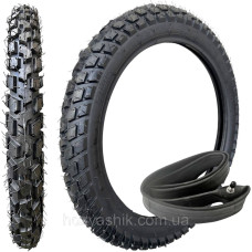 Мотошина з камерою 2.75-18 (аналог 70/100-18) FALCON TITANIUM 6PR посилена Ендуро / Dual Sport