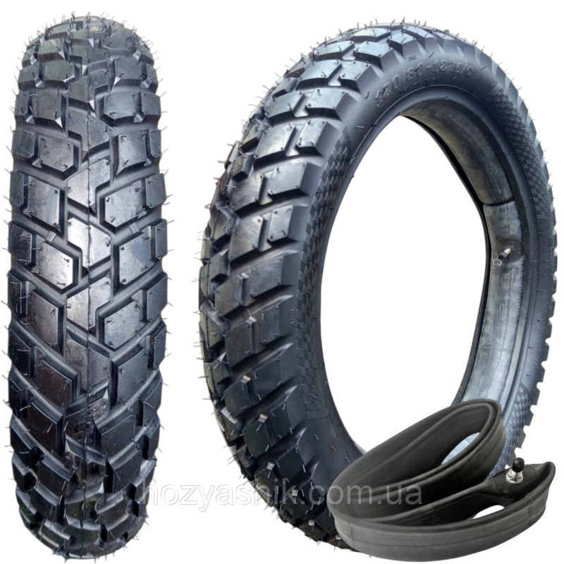 Мотопокрышка с камерой 120/80-18 (4.60-18) 6PR усилена Enduro