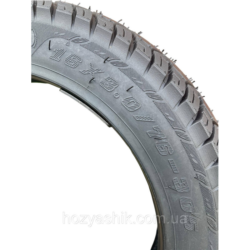 Бескамерная покрышка 16×3.0 (76-305) 4PR для электровелосипеда и электроскутера + вентиль TR414