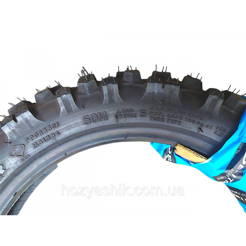 Кроссовая мотошина Deli Tire 80/100-12 (аналог 3.00-12) 4PR TERRA CROSS с камерой для потбайка