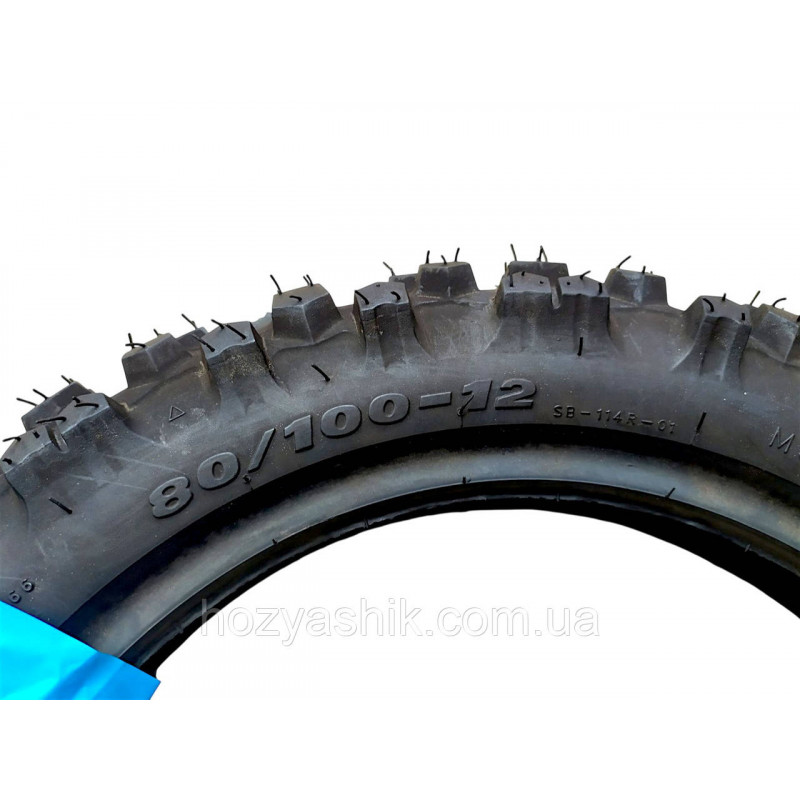 Кроссовая мотошина Deli Tire 80/100-12 (аналог 3.00-12) 4PR TERRA CROSS с камерой для потбайка